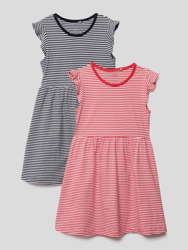 Billig ⌛ Name It Kleid Mit Streifenmuster Im 2er-Pack - Marineblau 🔥 3 Billig ⌛ Name It Kleid Mit Streifenmuster Im 2er-Pack - Marineblau 🔥