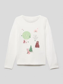 Billig 😍 Staccato Longsleeve Mit Print - Offwhite 🔔