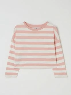 Angebote 🎉 Mango Longsleeve Aus Baumwolle Modell 'Stripes' - Hellrosa ⭐