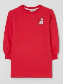 Am billigsten 🔥 Garcia Sweatkleid Mit Print - Rot ❤️