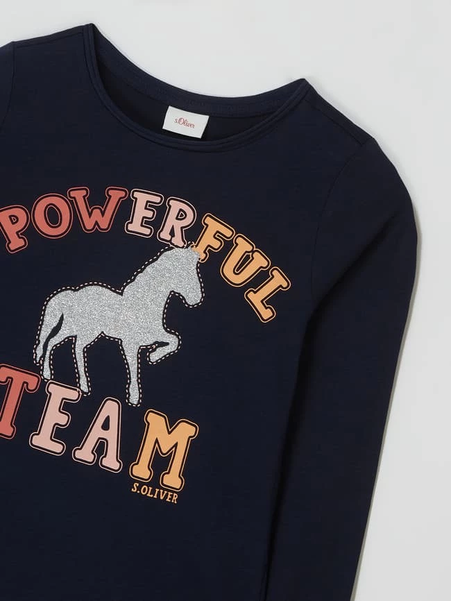 Budget ⭐ S.Oliver RED LABEL Longsleeve Mit Glitter-Effekt - Marineblau 💯 4 Budget ⭐ S.Oliver RED LABEL Longsleeve Mit Glitter-Effekt - Marineblau 💯 – Bild 2