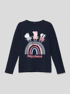 Auslauf ๐คฉ Name It Longsleeve Mit Motiv-Print Modell 'PEPPAPIG LS TOP' - Marineblau โญ