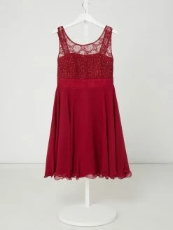 Neu ✔️ G.O.L. Kleid Mit Ziersteinbesatz - Kirschrot 🔔