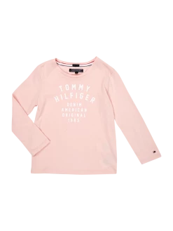 Neu ⌛ Tommy Hilfiger Kids Longsleeve Mit Logo-Print - Rosé ✔️