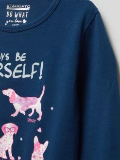 Billig 🛒 Staccato Longsleeve Mit Statement- Und Motiv-Print Modell 'LT Juli' - Dunkelblau 🤩 -Happy Girls-shop 6l432i9n8h5kaja48d544e1hal6j0d1k6p34kk9k853j0jpj8t43cii1a1134ca6acqjcd1n8p34ml2mal3m6pho6hhj6p9j6os38o9kcgq3aob2cks3ep1o71j62cr46hi36d0