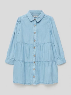 Bestpreis ✔️ Mango 👖 Jeanskleid Aus Lyocell Im Stufen-Look - Blau 😍