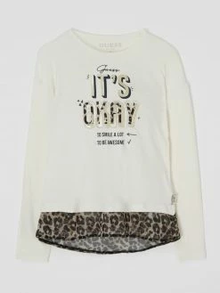 Aktion 🥰 Guess Longsleeve Im Double-Layer-Look - Offwhite ⭐