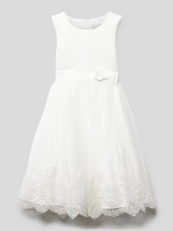 Billig ⌛ Happy 👧 Girls Kleid Mit Schleifen-Detail - Offwhite 🔥