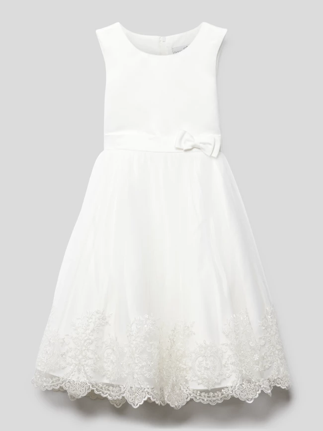 Billig ⌛ Happy 👧 Girls Kleid Mit Schleifen-Detail - Offwhite 🔥 3 Billig ⌛ Happy 👧 Girls Kleid Mit Schleifen-Detail - Offwhite 🔥