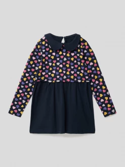 Blitzangebot 🧨 Name It Sweatkleid Mit Allover-Muster Modell 'ODNIA' - Marineblau 🔥