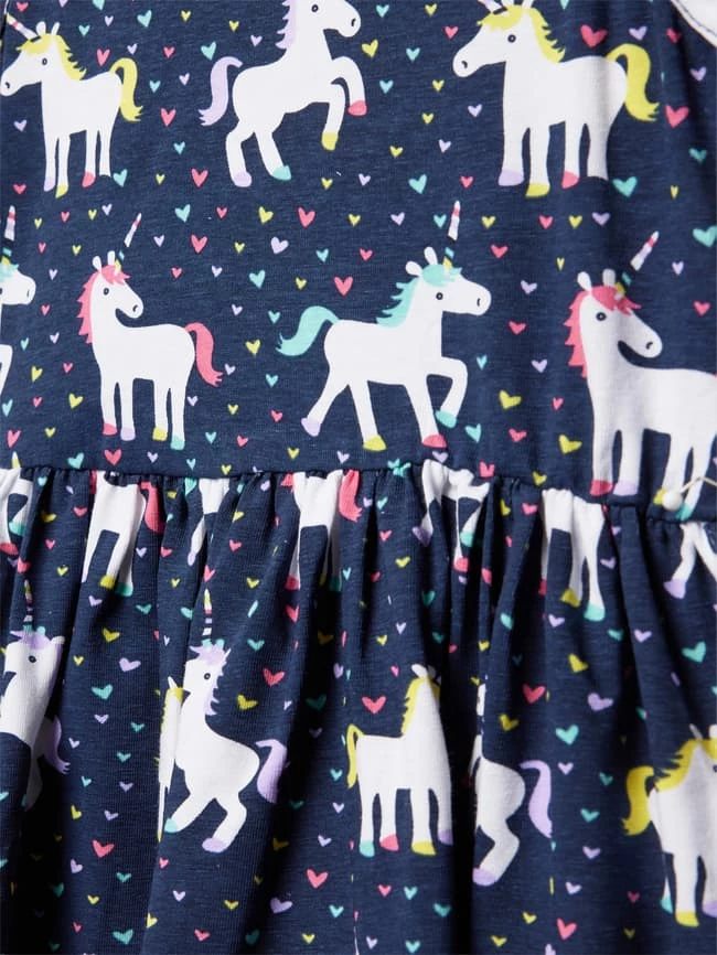 Blitzangebot 💯 Happy 👧 Girls Kleid Mit Allover-Muster - Marineblau ⌛ 4 Blitzangebot 💯 Happy 👧 Girls Kleid Mit Allover-Muster - Marineblau ⌛ – Bild 2