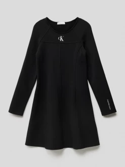 Am billigsten 🧨 Calvin Klein 👖 Jeans Sweatkleid Mit Label-Print Modell 'FLARE' - Schwarz 🎉