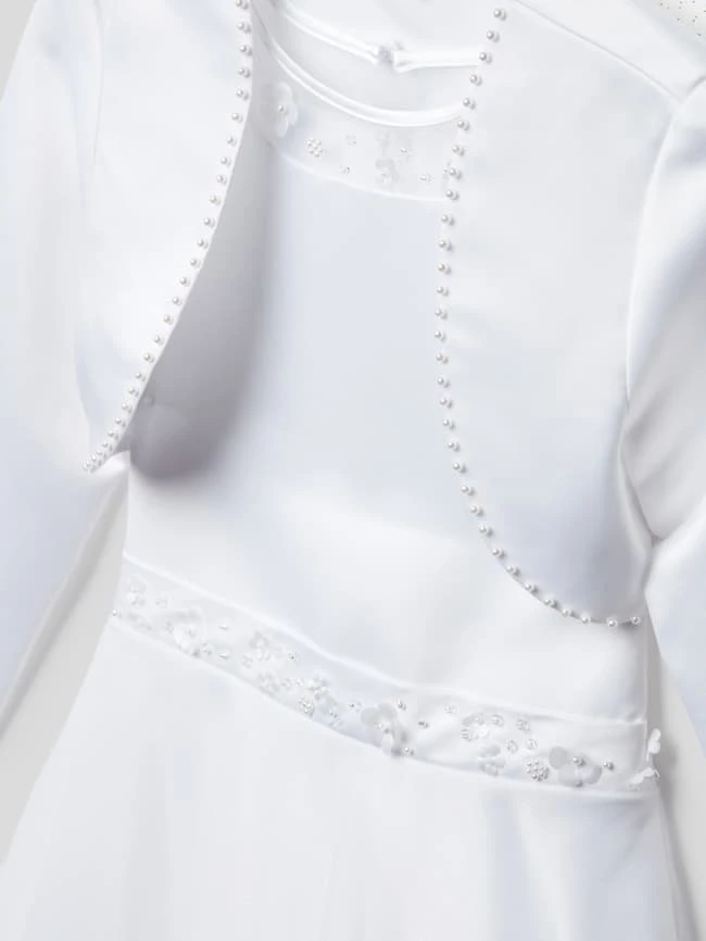 Angebote 👏 Happy 👧 Girls Kleid Mit Zierbesatz - Weiß 🧨 4 Angebote 👏 Happy 👧 Girls Kleid Mit Zierbesatz - Weiß 🧨 – Bild 2