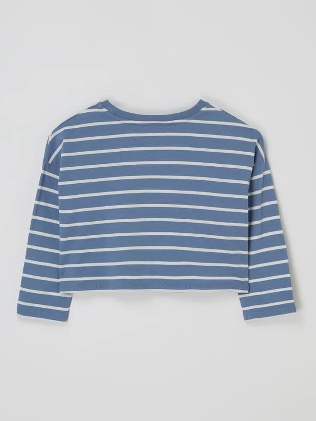 Brandneu 👏 Mango Longsleeve Aus Baumwolle Modell 'Stripes' - Rauchblau 🔔 5 Brandneu 👏 Mango Longsleeve Aus Baumwolle Modell 'Stripes' - Rauchblau 🔔 – Bild 3