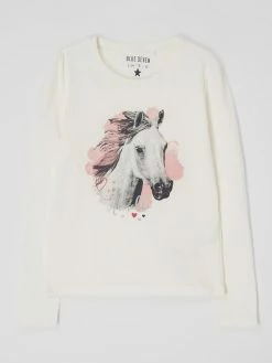 Großhandel 👏 Blue Seven Longsleeve Mit Print - Offwhite 🎉