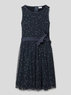 Rabatt ⌛ S.Oliver RED LABEL Blusenkleid Mit Allover-Muster - Marineblau ⭐