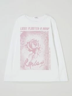 Bester Verkauf 🌟 Replay Longsleeve Aus Baumwolle - Weiß 👍