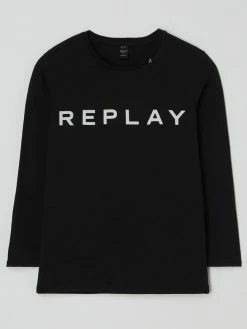 Besorgen 🤩 Replay Longsleeve Mit Logo - Schwarz 🌟