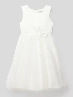 Billig 🎉 Happy 👧 Girls Kleid Mit Schleifen-Detail - Ecru 🤩