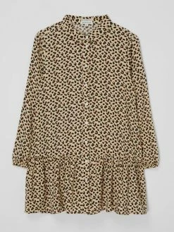 Neu ⭐ Tom Tailor Kleid Aus Viskose - Camel 😉