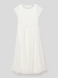 Angebote 🎁 Weise Kommunionskleid Mit Spitzenbesatz - Ecru 😍