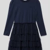 Top 10 🔔 S.Oliver RED LABEL Jerseykleid Mit Tüll-Besatz - Marineblau ⌛
