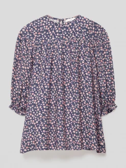 Auslauf 💯 Mango Kleid Mit Floralem Allover-Muster Modell 'DRESS MARTINA' - Marineblau 😀