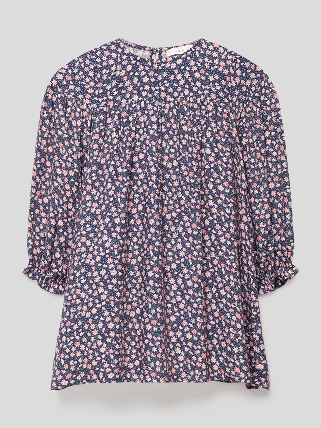 Auslauf 💯 Mango Kleid Mit Floralem Allover-Muster Modell 'DRESS MARTINA' - Marineblau 😀 3 Auslauf 💯 Mango Kleid Mit Floralem Allover-Muster Modell 'DRESS MARTINA' - Marineblau 😀