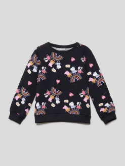 Bestes Angebot 👏 Name It Longsleeve Mit Allover-Motiv-Print Modell 'PEPPAPIG SWEAT' - Marineblau 🤩