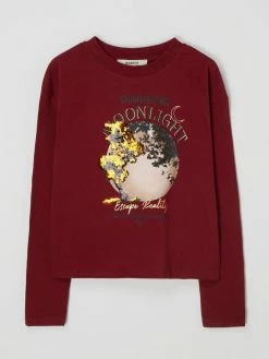 Angebote 🛒 Garcia Longsleeve Mit Mond-Print - Bordeaux Rot 😍
