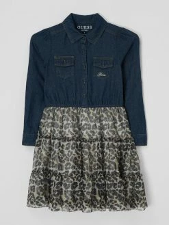 Schlussverkauf 👏 Guess Kleid Mit Regulierbarer Ärmellänge - Blau 👍