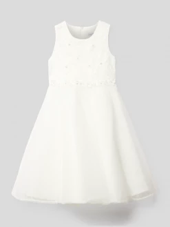 Am billigsten 🤩 Happy 👧 Girls Kommunionskleid Mit Perlenbesatz - Offwhite 👍