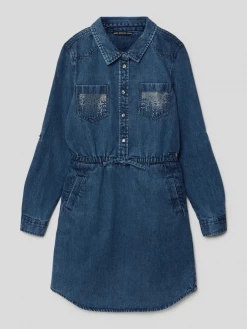 Billig 😍 Guess 👖 Jeanskleid Mit Ziersteinbesatz - Blau 🎉