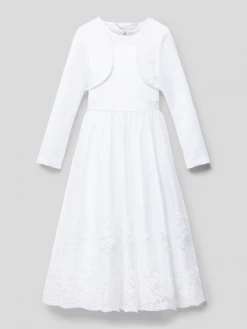 Bestes Angebot 😉 Happy 👧 Girls Kommunionskleid Mit Bolero - Weiß 🎁