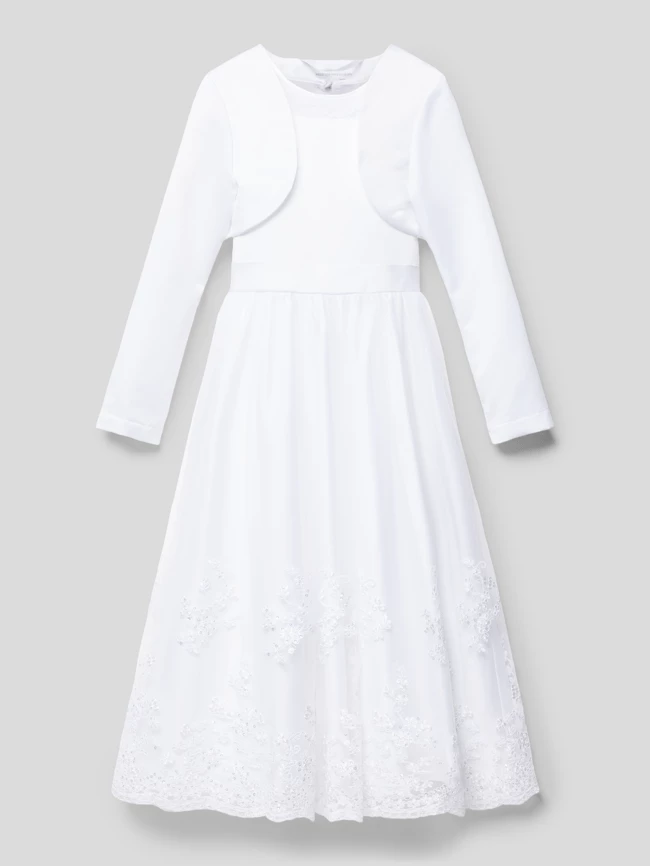 Bestes Angebot 😉 Happy 👧 Girls Kommunionskleid Mit Bolero - Weiß 🎁 3 Bestes Angebot 😉 Happy 👧 Girls Kommunionskleid Mit Bolero - Weiß 🎁