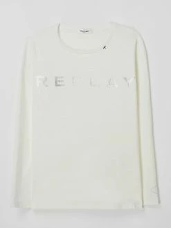 Coupon 🛒 Replay Longsleeve Mit Stretch-Anteil - Offwhite ⭐