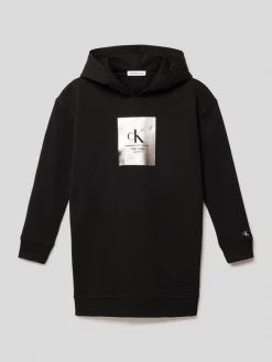 Rabatt 🤩 Calvin Klein 👖 Jeans Sweatkleid Mit Label-Print Modell 'FOIL' - Schwarz ❤️