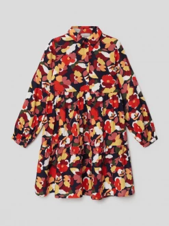 Coupon 👏 S.Oliver RED LABEL Blusenkleid Mit Allover-Muster - Marineblau 🎉