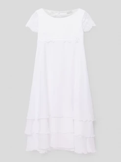 Bestpreis 👍 Weise Kommunionskleid Mit Spitzenbesatz - Weiß 🎉