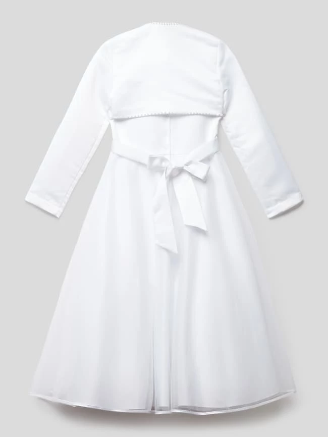 Angebote 👏 Happy 👧 Girls Kleid Mit Zierbesatz - Weiß 🧨 5 Angebote 👏 Happy 👧 Girls Kleid Mit Zierbesatz - Weiß 🧨 – Bild 3