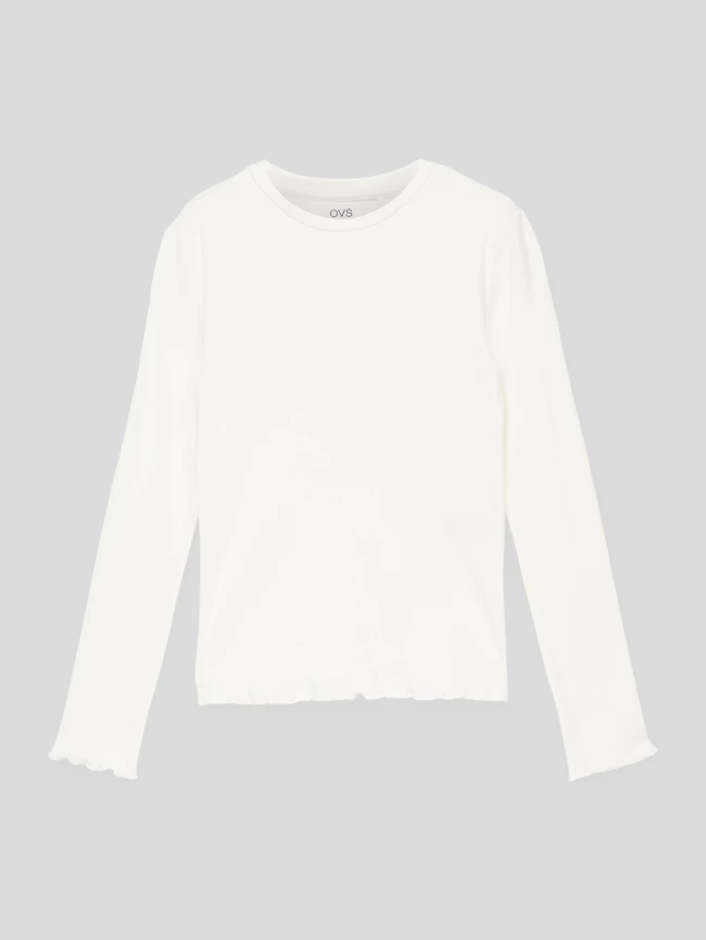 Billig 🎉 OVS Longsleeve Mit Muschelsaum - Weiß 🛒 2 Billig 🎉 OVS Longsleeve Mit Muschelsaum - Weiß 🛒