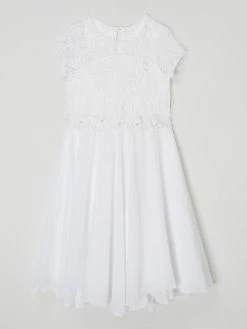 Großhandel ⭐ Monny Kleid Mit Floraler Spitze - Weiß 🎁