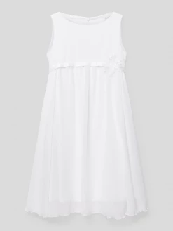 Besorgen 🔥 Weise Kommunionskleid Mit Floralem Detail - Weiß 👍