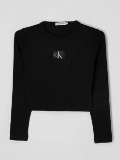 Rabatt 😀 Calvin Klein 👖 Jeans Cropped Longsleeve Mit Stretch-Anteil - Schwarz 🎁