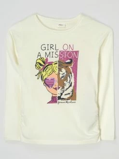 Bester Verkauf 👏 S.Oliver RED LABEL Longsleeve Aus Bio-Baumwolle - Offwhite 🌟