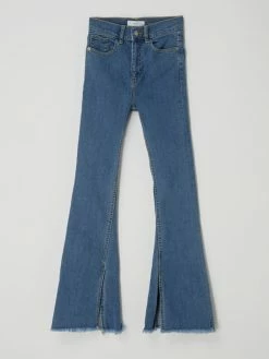 Neu ✨ Mango Flared 👖 Jeans Mit Stretch-Anteil Modell 'Slit' - Blau 👏